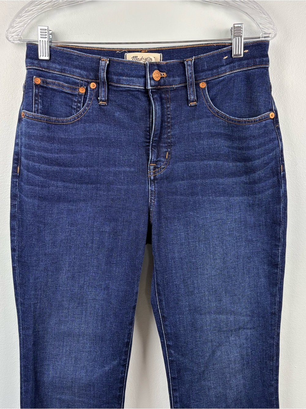 Madewell Mid-Rise Kick Out Crop Jeans NN471 Dark Wash Cali Demi Fit Sz 28 - Picture 4 of 15